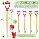 4 Pcs Wooden Shovel Handle Replacement Long D Shaped, 28.7 Inch