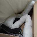 3.7 inch Thickened Orthopedic Dog Beds for Extra Large Dogs, Supportive Dog Sofa Bed with 28D Egg-Crate Foam, Removable Washable Cover, Waterproof Lining, Half-Round Design for Puppy,Senior,Sick (Grey)