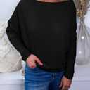 Okiwam Women's Fall Tops Cowl Neck Long Batwing Sleeve Shirts Oversized Tunic Dressy Casual Blouses 2026 Fashion Clothes (Black, S)