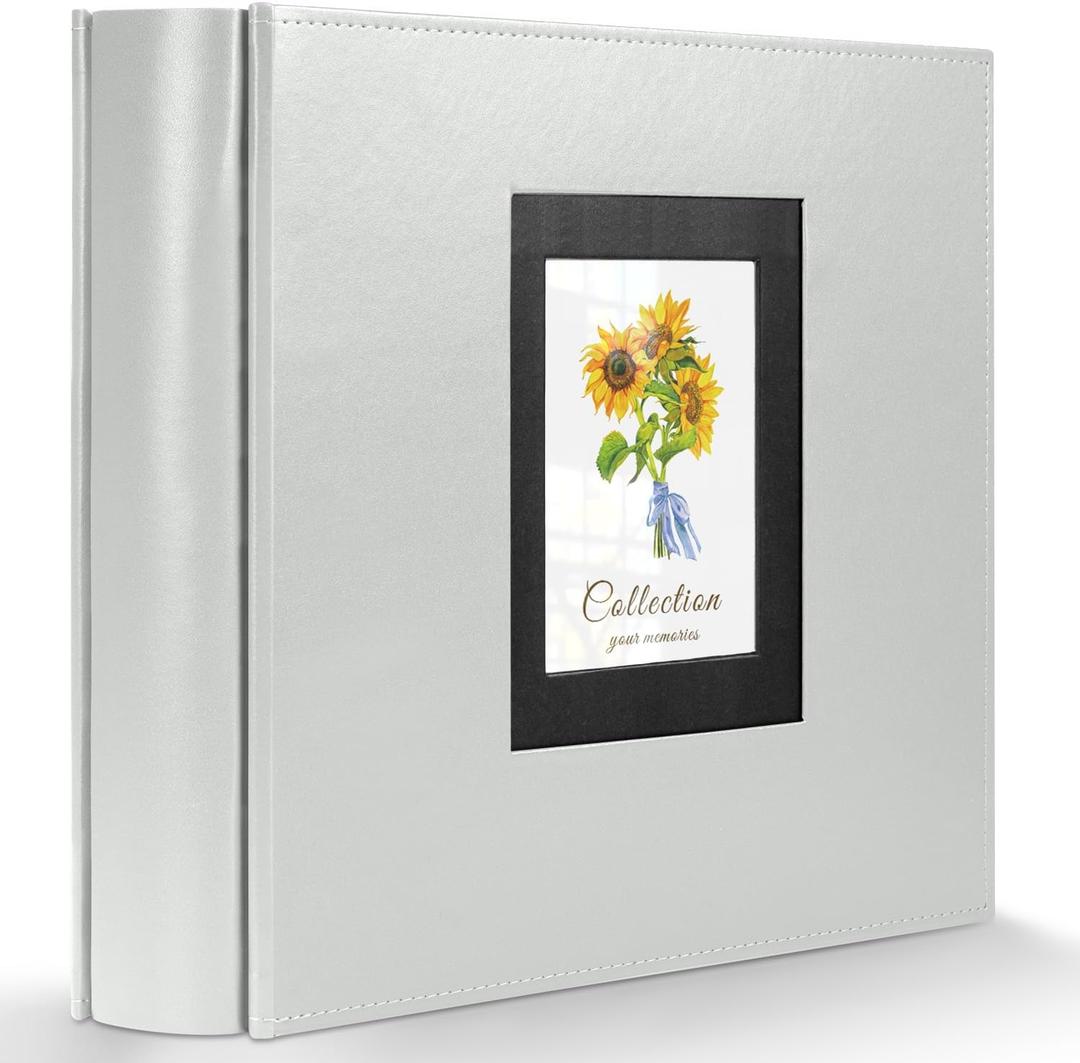 Photo Album 4x6 1000 Photos, Leather Cover Extra Large Capacity Wedding Family Graduation Baby Anniversary Vacation Birthday Christmas Holds 4x6 Pictures(Grey, 1000 Pockets)