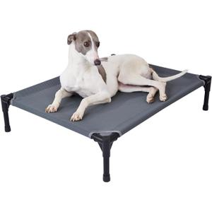 pettycare Elevated Outdoor Dog Bed - Dog Cots for Medium Pet, Heavy Duty Raised Cot Waterproof, Cooling Pets Bed with Washable Durable Teslin Mesh and Non Slip Feet, 32 Inches, Black