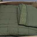 Sanracie Cotton Oversized King Bedspread Quilt(128"x120"),Olive Green Waffle Quilt Coverlet Set 3Pcs Extra Large King Quilt Bedding Set,Farmhouse Coverlet Quilt Set Shabby Vintage Chic Bedding, Oversized King Plus