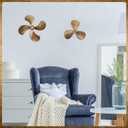 Gisafai 2 Pcs Metal Nautical Wall Art Decor Ship Airplane Propeller Wall Art Vintage Nautical Decorative Rustic Boat Propeller Decor for Home Interior Decorations