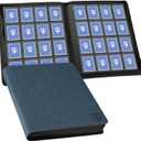 16 Pocket Toploader Binder,Holds 640 3x4 Toploader Hard Cases,Sleeves Card Collection Binder,20 Double Sided Pages,Compatible with Trading & Sports Holder (Dark Blue)