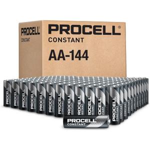 PROCELL Constant AA Long-Lasting Alkaline Batteries (144 Pack) 10-Year Shelf Life, Bulk Value Pack for Consistent Moderate Drain Professional Devices