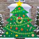 4PCS Christmas Tree Door Cover Decorations Merry Christmas Porch Banner Xmas Tree Large Door Backdrop Xmas Ball Hanging Banner for Front Door Winter Party Photo Booth Props Indoor Outdoor Supplies