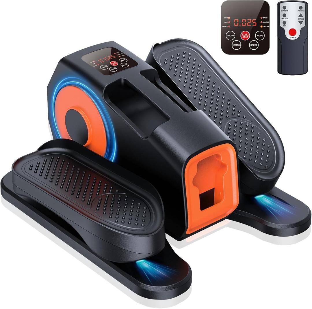 Under Desk Elliptical Machine, Electric Elliptical Leg Exerciser for Seniors with 12 Adjustable, Quiet Portable Elliptical Machine, Seated Pedal Exerciser with Remote Control