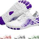 Hike Footwear HF Signature Healthy & Non-Slip Breathable Barefoot Shoesfor Women Men, Wide Toe Flexible, Lightweight Daily Wear Walking Shoes Unisex (White/Purple)
