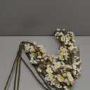 6 PCS Artificial Cherry Blossom Branches Spring Indoor Decoration, Faux Flowers 34.45" Long Stems Plum Fake Peach Plants Real Touch Silk for Wedding Home Bedroom Party Table Office, White