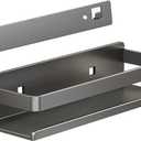 Stainless Steel Wall Mounted Floating Shelves, Drill-Free Adhesive or Screw In, Rustproof Bathroom Organizer & Kitchen Spice Storage Rack, Detachable Metal Display Shelf for Living Room, Gray (11.8inches (30cm))