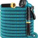 Expandable Garden Hose 100ft, 2026 New Flexible Water Hose 100 ft with 10 Function Nozzle, Solid Metal Fittings, Lightweight, No Kink, Leak-proof, Durable Expanding Hose for Gardening, Car Washing
