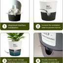 5/6.5/7.5 Inch Self Watering Pots for Indoor/Outdoor ,4 Pack plastic Planters for Indoor Plants with Drainage Holes and Saucers, Modern Decorative Flower Pot for Plants (White, 6.5-Inch, 4-Pack)