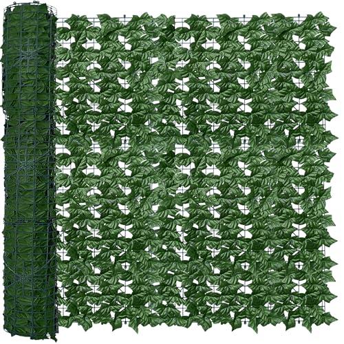 ODTORY Artificial Fence Privacy Screen: 4FT x 50FT UV-Anti Faux Greenery Backdrop Ivy Chain Link Shades Panels for Patio, Balcony, Garden,Deck,Backyard Indoor Outdoor Green Wall Decor