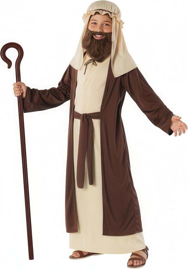 Morph Saint Joseph Costume For Kids, Biblical Costume For Boys, Bible Dress Up Outfit, Religious Role Play (Small)