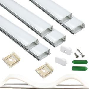 THMOOTHER LED Strip U Channel Diffuser 6-Pack 3.28FT,Surface Mounted Tape Light Aluminum Track with Continuous Silicone Cover.Cabinet Stairs Counter,Wall Flush Installed Low Profile (Silver, 6X3.3FT)