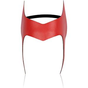 Superhero Red Headpiece Leather Scarlet Women Crown Headpiece Witch Cosplay Costumes Halloween Leather Mask Headgear