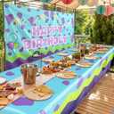 3 x Monster Party Decorations Monster Birthday Backdrop 5x3ft Happy Birthday Banner Background for Baby Shower Party Cake Table Supplies