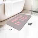 Bath Mat, Bathroom Mat Rugs Super Absorbent Shower Mats Non Slip Quick Dry Thin Rubber Mats for Bathroom Floor Fit Under Door, Shower Rug for Bathtub, Shower, Beige (2'3" x 1'5" (Rectangular), Rectangle Pink-grey)