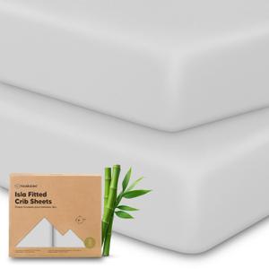 KeaBabies 2-Pack Baby Crib Sheets for Boys, Girls - 52x28 Viscose Derived from Bamboo Toddler Bed Sheets Neutral, Fitted Crib Mattress Cover for Standard Baby Bedding, Soft & Cozy (French Gray)