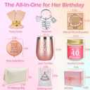Awfrky 40th Birthday Gifts for Women, 40 Year Old Birthday Gifts for Women, 40th Birthday Gifts Basket for Best Friends Female Sister Mom Wife Daughter Her Girlfriend Coworker Bestie