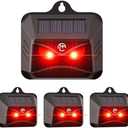 4 Packs Solar Animal Repeller, 2025 Upgraded Predator Nocturnal Animal Repellent, Red Led Light Control Outdoor Deterrent Coyote Raccoon Deer Fox Skunk Squirrel for Garden Yard Farm Chicken Coop