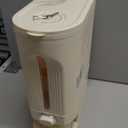 IEEK 25 Lbs Rice Dispenser, Large Cereal Dry Food Storage Containers with Measuring Cup and Lid, Moisture Proof Airtight Food Dispenser Bucket for Rice, Corn, Coffee Bean, Grain, Soybean and Oatmeal, White