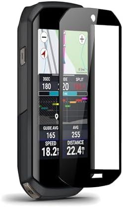 Screen Protector Tempered Glass 3 PCS Compatible with Garmin Edge 1050, Fit Curved Screen Anti-Scratch Bubble-Free HD Clear Film 9H Hardness