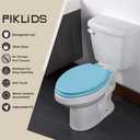 Toilet Seat, Slow Close, Soft Touch, Ultra-Smooth Matte Finish (No Orange-Peel Texture), Premium Moulded Wood, Quick Release, PIKLiDS (Sky Blue, Elongated)