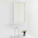 TEHOME Chrome Recessed Bathroom Medicine Cabinet with Mirror Squared Cornered Rectangle Metal Framed Medicine Cabinet with Beveled Mirror 16x24''