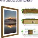 14x20 Poster Frame, Display Pictures 12X18 with Mat or 14x20 Without, Wall Hanging Frames, Rustic Brown, 3 Pack