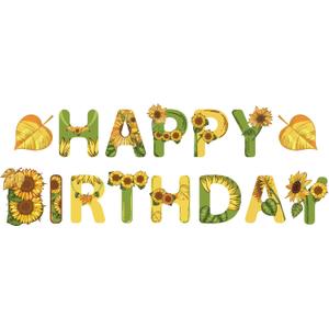 Sunflowers Happy Birthdays Banner Sunflower Birthday Decorations Bunting Garland Banner Sunflowers Party Decorations Sign for Wedding Engagement Bridal Baby Shower Anniversary Graduation Party Supplies