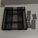 Marbrasse Expandable Desk Drawer Organizer, Mesh Drawer Organizer Tray with 10 Adjustable Compartments, Desk Organizers and Accessories, 5 Dividers Drawer for Office Supplies, Makeup & Vanity (Black)