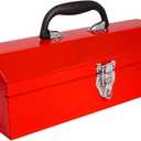 MANUFORE 16" Metal Tool Box Lightweight and Sturdy Storage Box Made of Heavy Steel and Nicely Finished and Painted