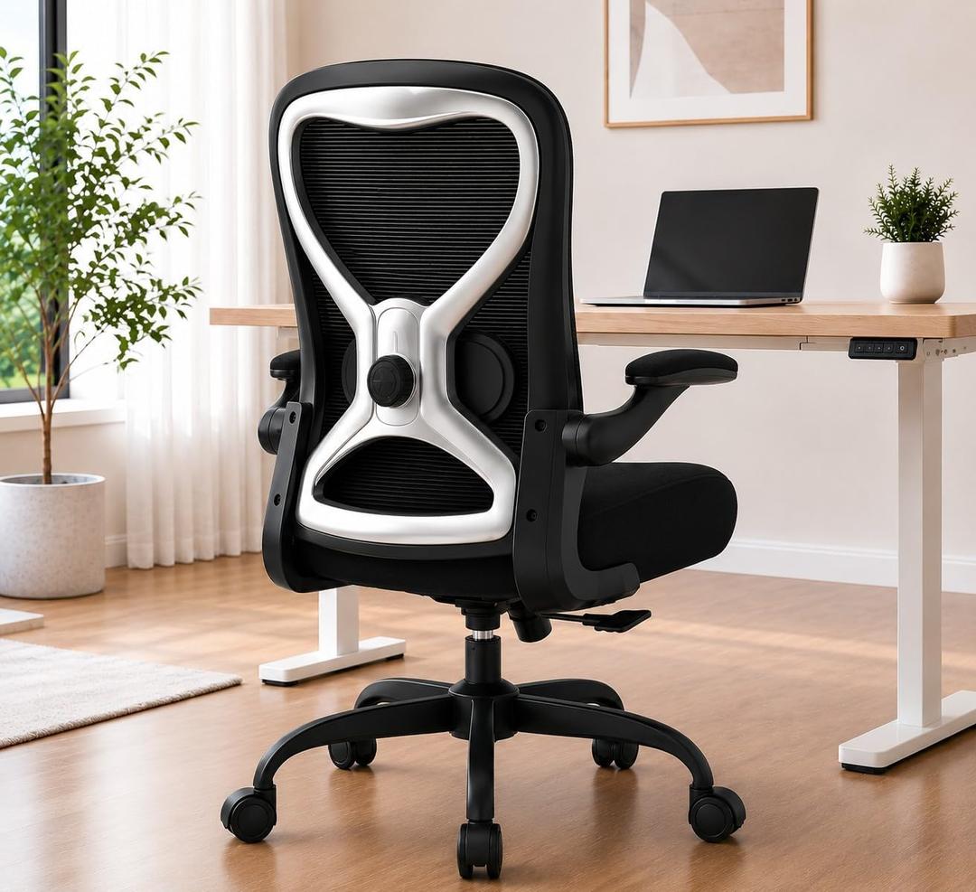 Ergonomic Home Office Chair, 4-Way Lumbar, Thick Cushion, 330LBS