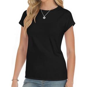 YOGINGO Short Sleeve Shirts for Women Crew Neck Tee - Fashion Summer Spring Cap Sleeve Tops for Women L