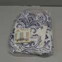 H.VERSAILTEX Linen Curtains Damask Floral Natural Linen Textured Curtains for Living Room 84 Inch Length Drapes Vintage Floral Pattern Privacy Added Light Filtering Mid-Century Style 2 Panels, Navy