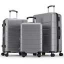OLIXIS 3-Piece Luggage Set, Carry On Suitcases with Spinner Wheels, Expandable Travel Luggage with TSA Approved Lock & ABS Hard Shell, Deep Grey, 20/24/28 Inch