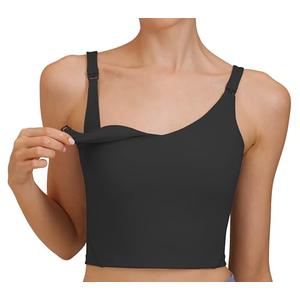 CFRTMTBB Nursing Tank Tops for Breastfeeding Nursing Sports Bras U Back Sleeveless Tank Top Workout Fitness Maternity Bra (Black,M)