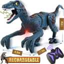 Large Remote Control Dinosaur Toys Kids - Jurassic Velociraptor Toys Imitates Walking and Sounds - Robot Toys That Can Sing, Shaking Head and Tail