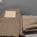 WDCOZY Velvet California Oversized Cal King Size Quilt Set - Brown Taupe Tan Camel Striped Pick Stitch Soft Lightweight Bedspread, Channel Farmhouse Country Coverlet, Warm Thin Comforter, 3 Pieces