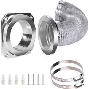 Magnetic Dryer Vent Coupling Kit-DV180 Airtight Seal Dryer Vent Connector Kit, Quick Connect/Disconnect with 4" x 3.3ft Duct & 2 Clamps, Easy to Clean & Install Connector for Dryer Venting