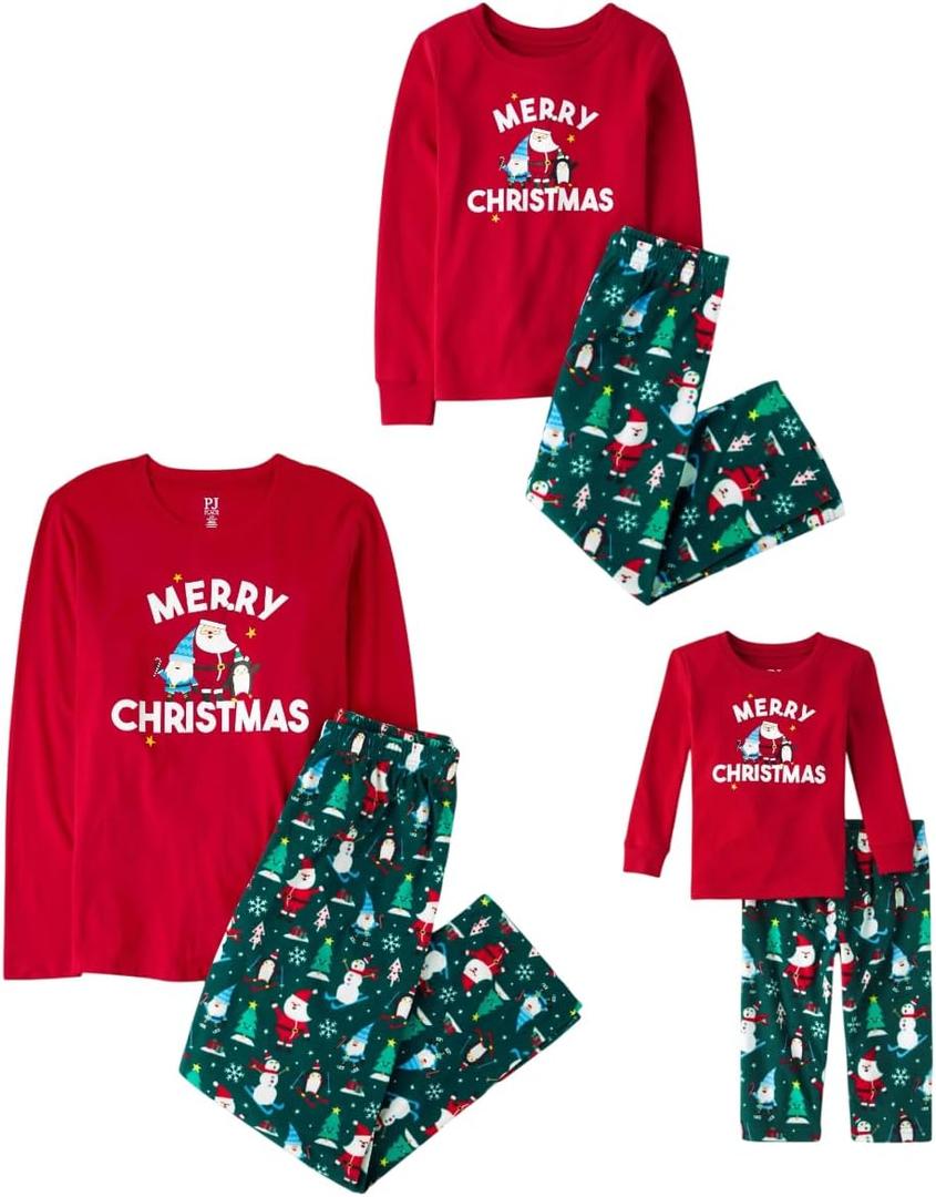 The Children's Place Family Matching Holiday Pajama Sets, Fleece (XS)
