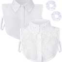 JATEBI 2pcs Fake Collar with 2pcs Scrunchies Detachable Collar (White)