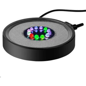 NICREW Multi-Colored Aquarium LED Bubbler Stone Disk, Fish Tank Bubbler with Auto Color Changing LEDs (4 inch)