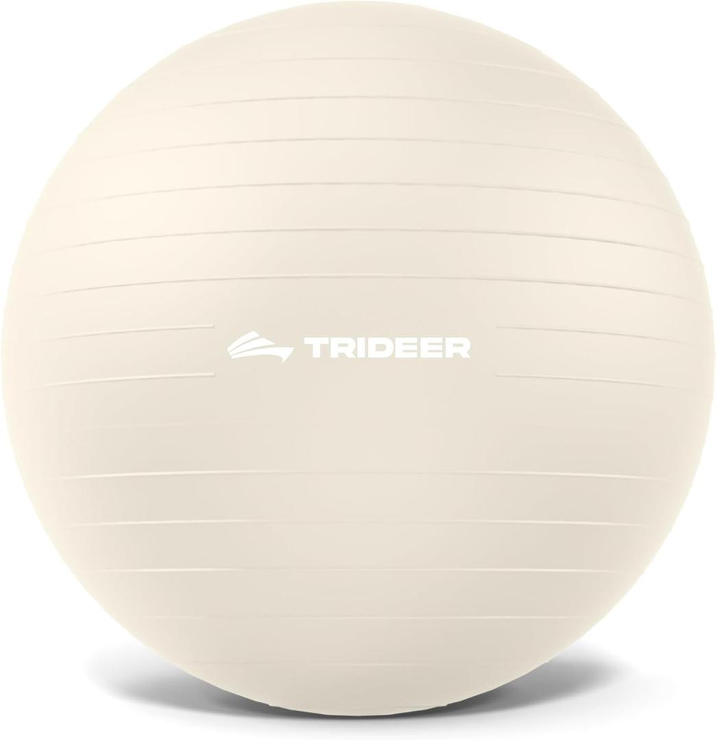 Trideer Exercise Ball for Yoga, Pilates & Fitness Stability Ball Equipment for Home Gym & Office Chair, Core & Balance Training Accessories, Physical Therapy Equipment, Quick Pump Included (L(23-26ines/58-65cm))