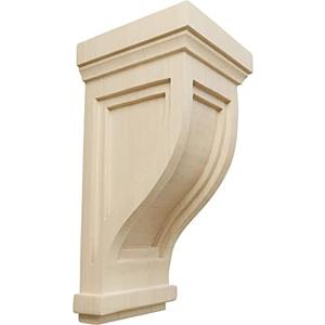 Ekena Millwork COR04X05X10TRRW Traditional Recessed Wood Corbels, 4 3/4"W x 5"D x 10"H, Rubberwood