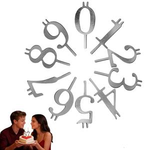Reusable Number Metal Birthday Candle Holder Set, 0-9 Cake Topper Numbers, Adjustable Candles Stand, Party Cakes Accessories for Parties, Holidays & Home Decor (1pcs)