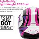 TCMT Youth Dirt Bike Helmet DOT Certified - Kids Full Face Motocross ATV Helmet with Goggles, Gloves and Helmet Bag for Off-Road, BMX, MX, Street Riding (Pink, XL)