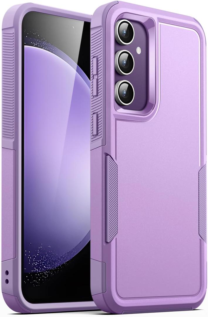 JETech Case for Samsung Galaxy S23 FE 6.4-Inch, Heavy Duty Dual-Layer Protection, Rugged Tough Shockproof Phone Cover with Matte Design (Light Purple)