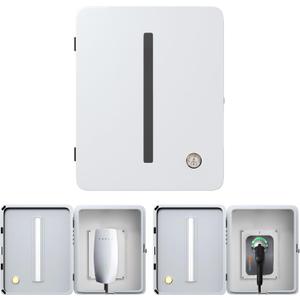 Charger Station Box Compatible with Tesla Gen 3 Wall Connector and ChargePoint EV Charger, Cable Organizer Holder Lock Cover Outdoor Rainproof, Snowproof, Dustproof, Theftproof, Rustproof